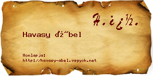 Havasy Ábel névjegykártya