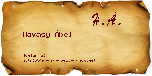 Havasy Ábel névjegykártya